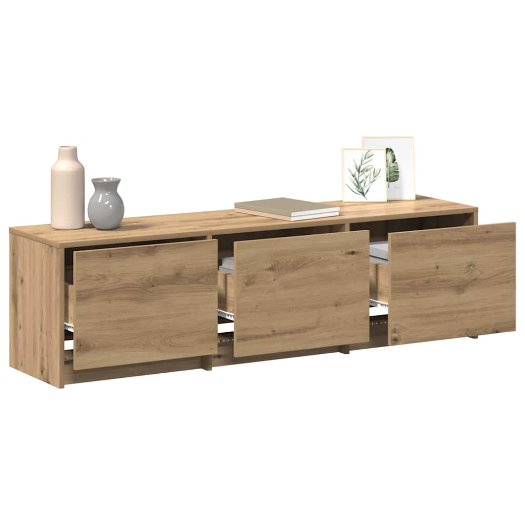 vidaXL Fernsehschrank mit LED Kunsthandwerk Eiche 140 x 34 x 40 cm