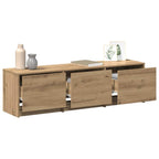 vidaXL Fernsehschrank mit LED Kunsthandwerk Eiche 140 x 34 x 40 cm