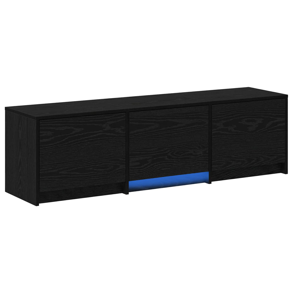 vidaXL Fernsehschrank mit LED Schwarze Eiche 140 x 34 x 40 cm