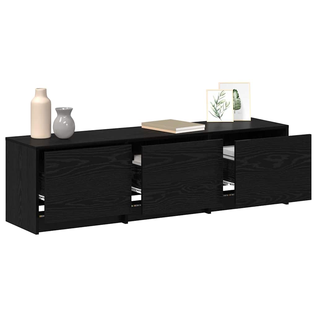 vidaXL Fernsehschrank mit LED Schwarze Eiche 140 x 34 x 40 cm