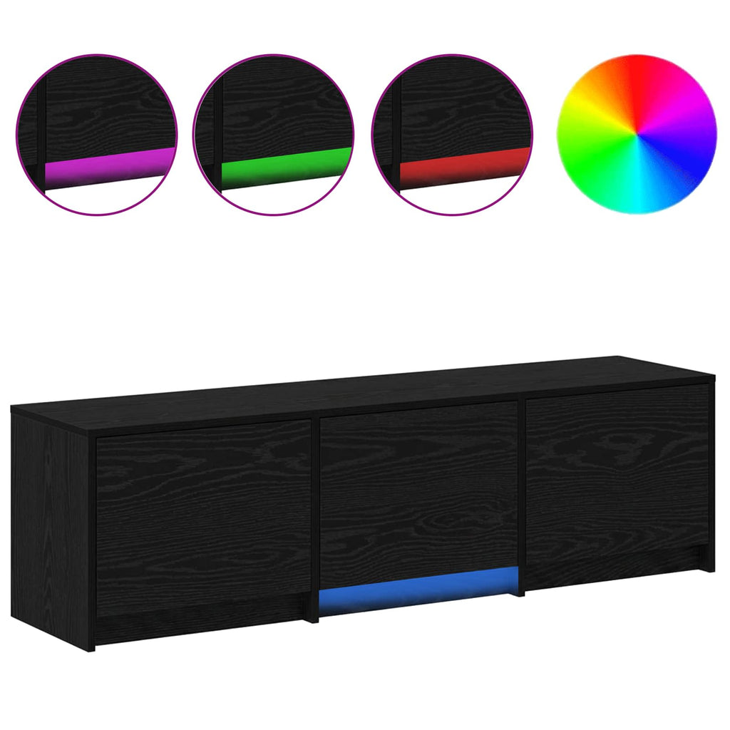 vidaXL Fernsehschrank mit LED Schwarze Eiche 140 x 34 x 40 cm