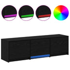 vidaXL Fernsehschrank mit LED Schwarze Eiche 140 x 34 x 40 cm