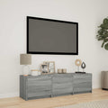 vidaXL Fernsehschrank mit LED mit LED Graues Sonoma 140 x 34 x 40 cm