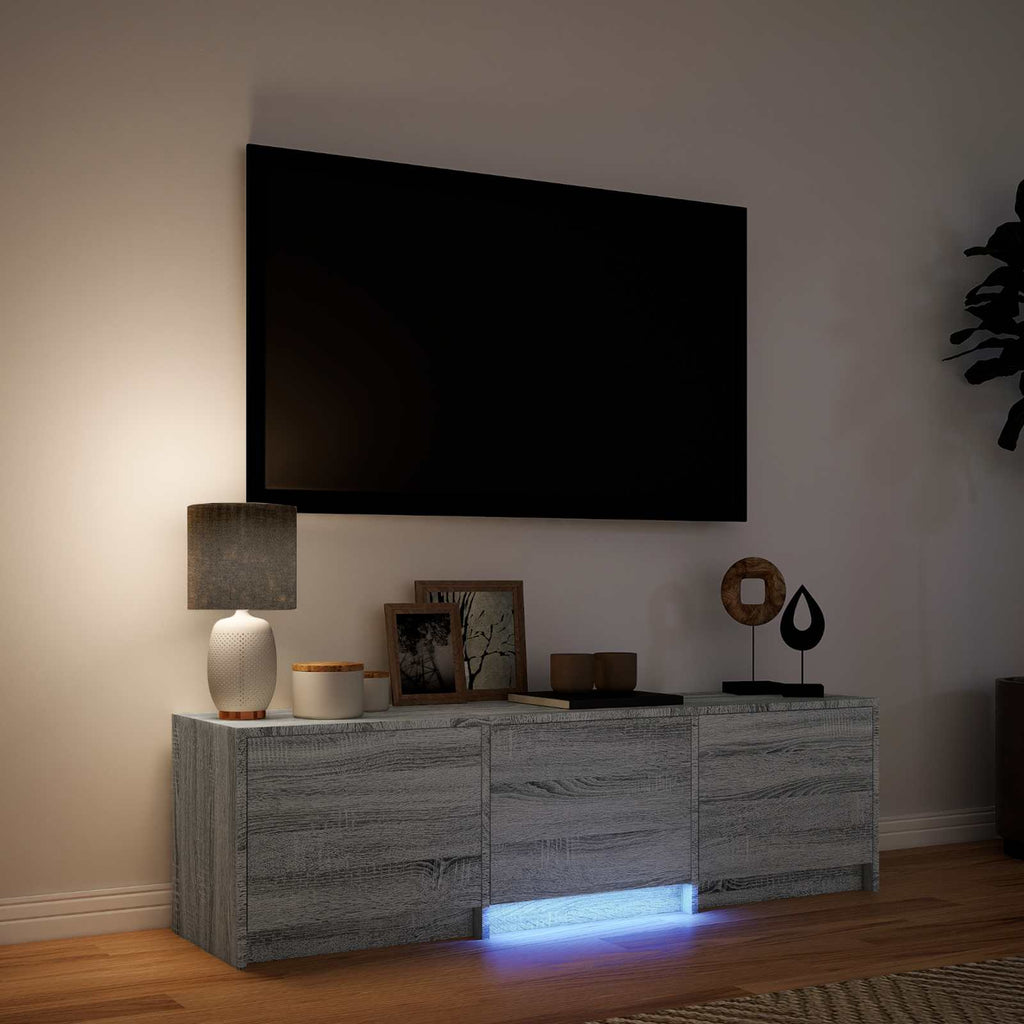vidaXL Fernsehschrank mit LED mit LED Graues Sonoma 140 x 34 x 40 cm