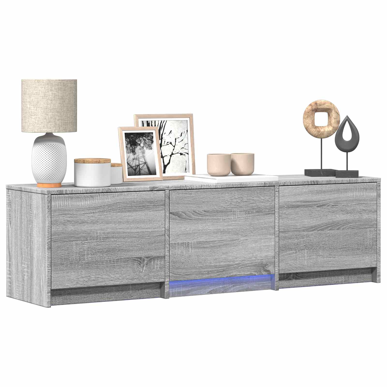 vidaXL Fernsehschrank mit LED mit LED Graues Sonoma 140 x 34 x 40 cm
