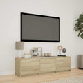 vidaXL Fernsehschrank mit LED mit LED Sonoma-Eiche 140 x 34 x 40 cm