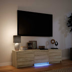 vidaXL Fernsehschrank mit LED mit LED Sonoma-Eiche 140 x 34 x 40 cm
