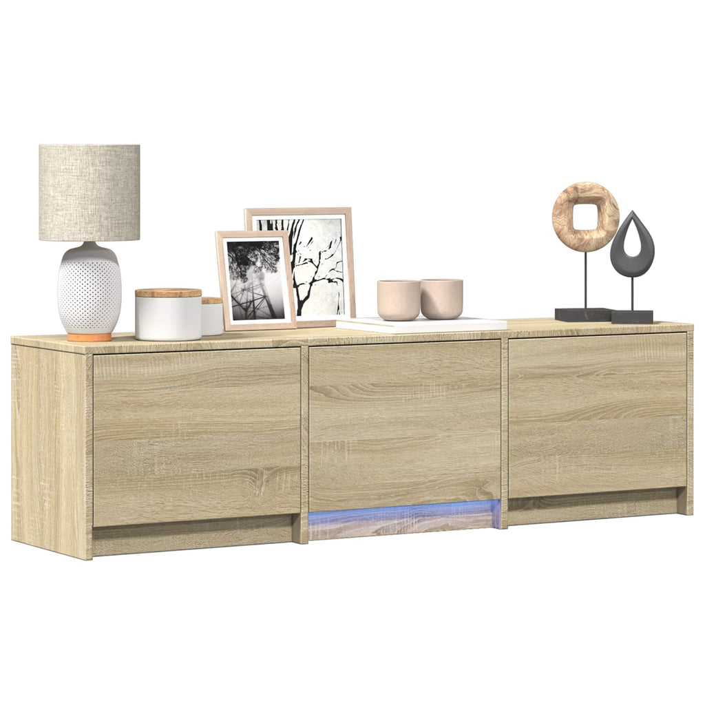 vidaXL Fernsehschrank mit LED mit LED Sonoma-Eiche 140 x 34 x 40 cm
