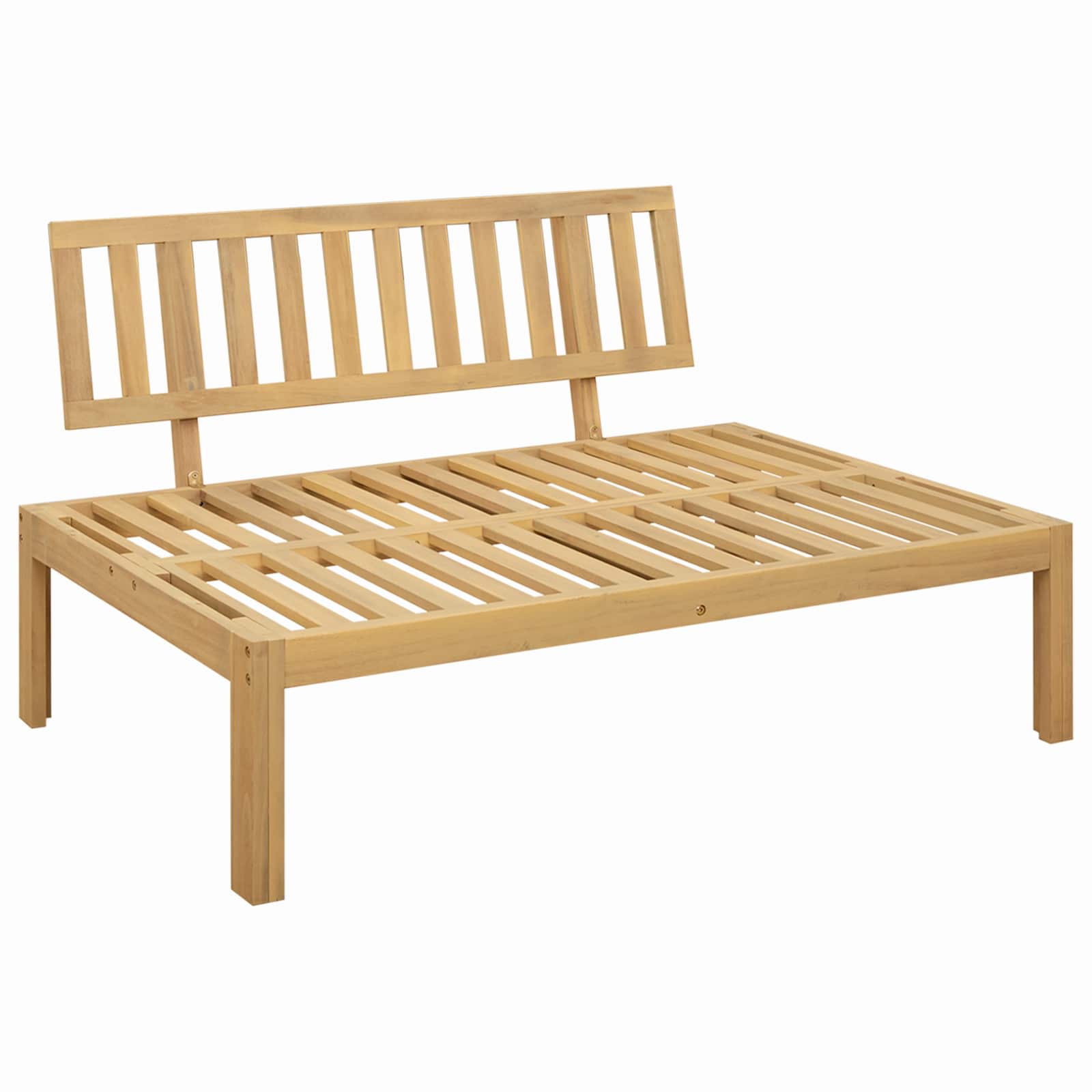 vidaXL Mittelsofa Einheit Helles Akazie und cremeweiß 240 x 80 x 82 cm