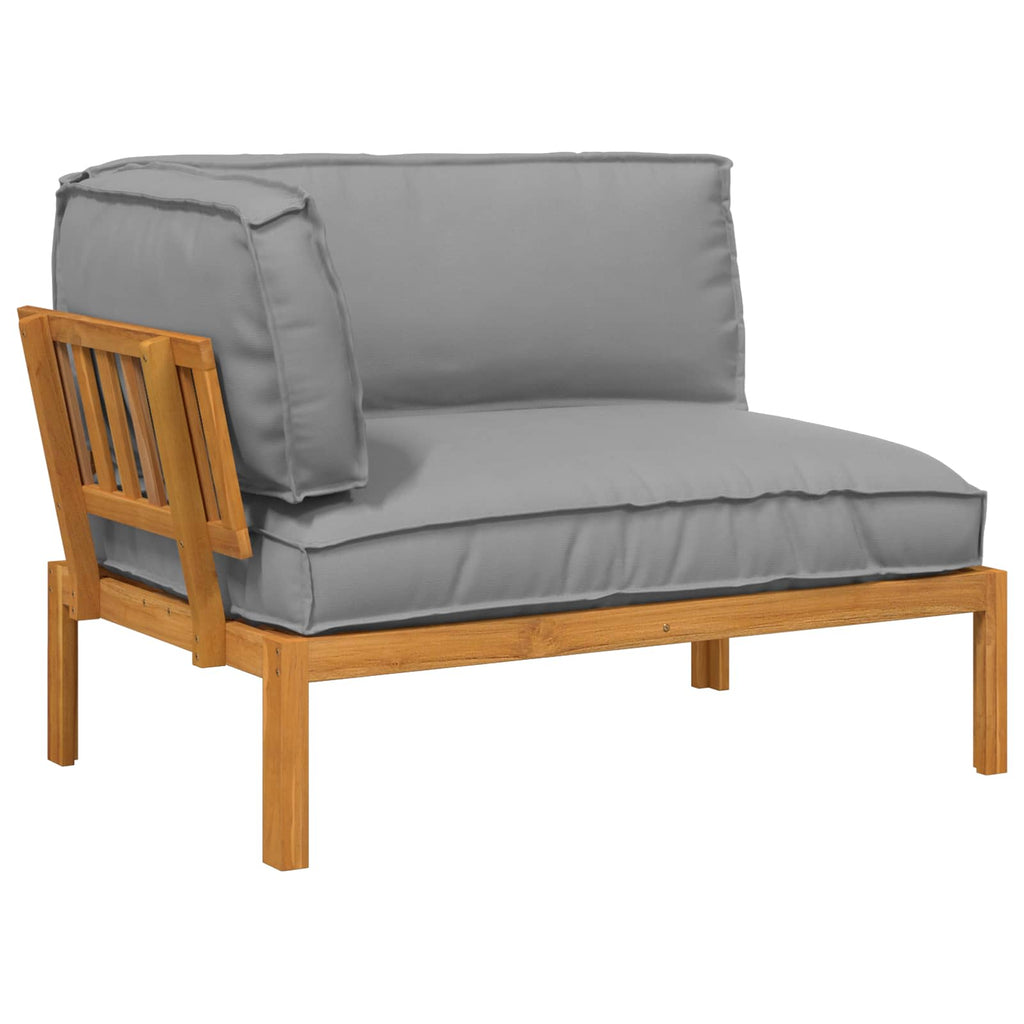 vidaXL Sofa Set mit Kissen Uni Grau 133 x 92 x 69 cm Massivholz Akazie