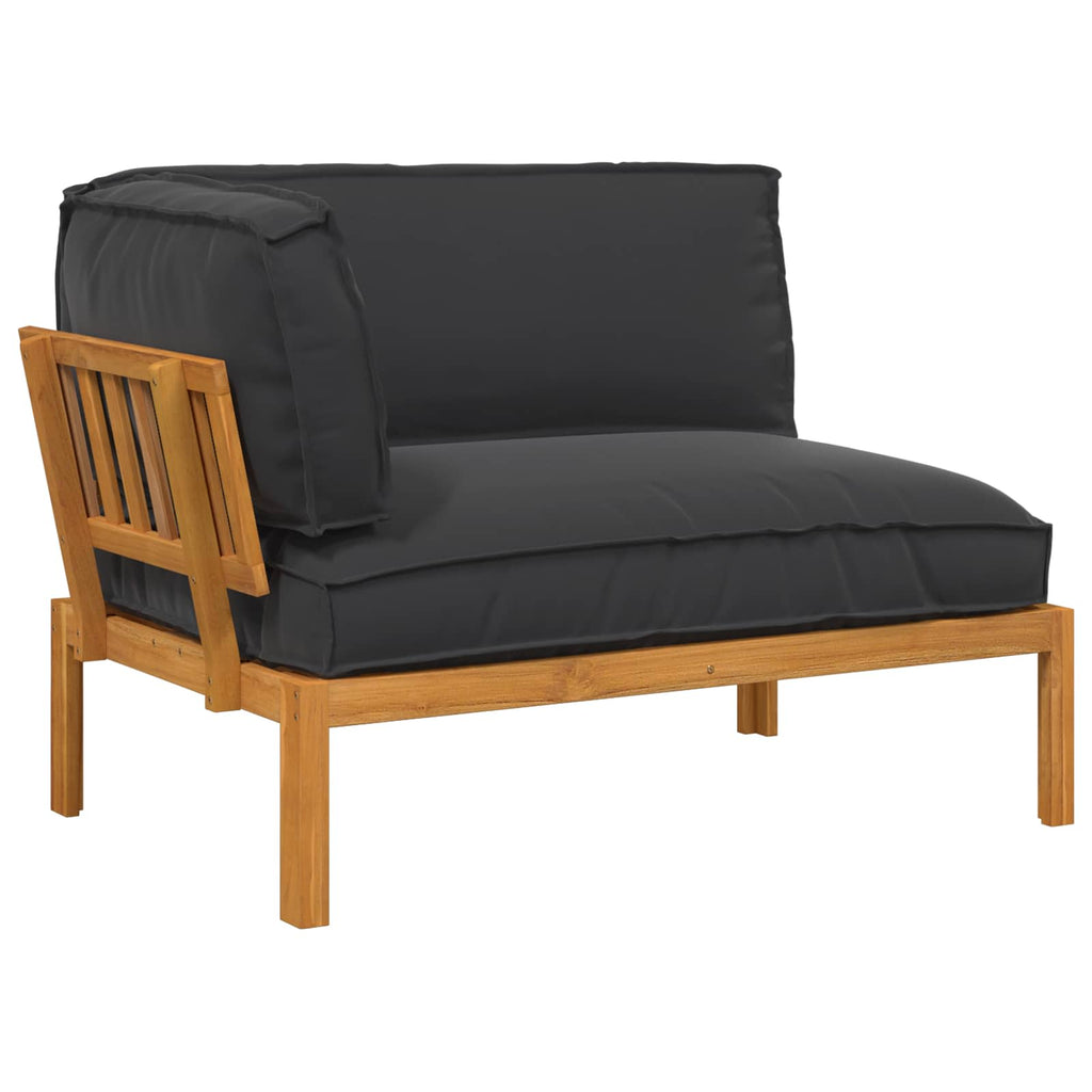 vidaXL Sofa Set mit Kissen Schwarz 133 x 92 x 69 cm Massivholz Akazie