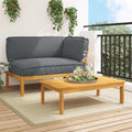 vidaXL Sofa Set mit Kissen Uni 2 pcs Anthrazit Massivholz Akazie