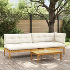 vidaXL 3 Stück Garten Pallet Sofa Einheiten Massivholz Akazie