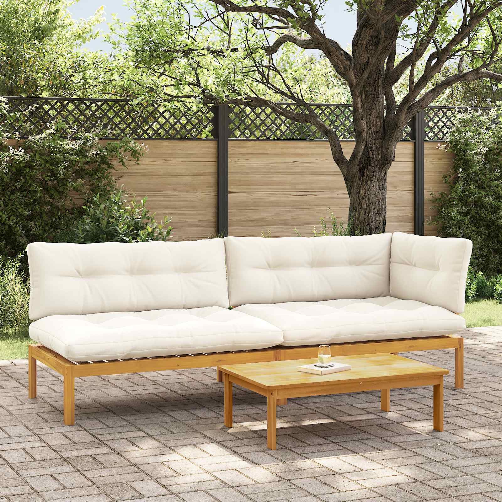 vidaXL 3 Stück Garten Pallet Sofa Einheiten Massivholz Akazie
