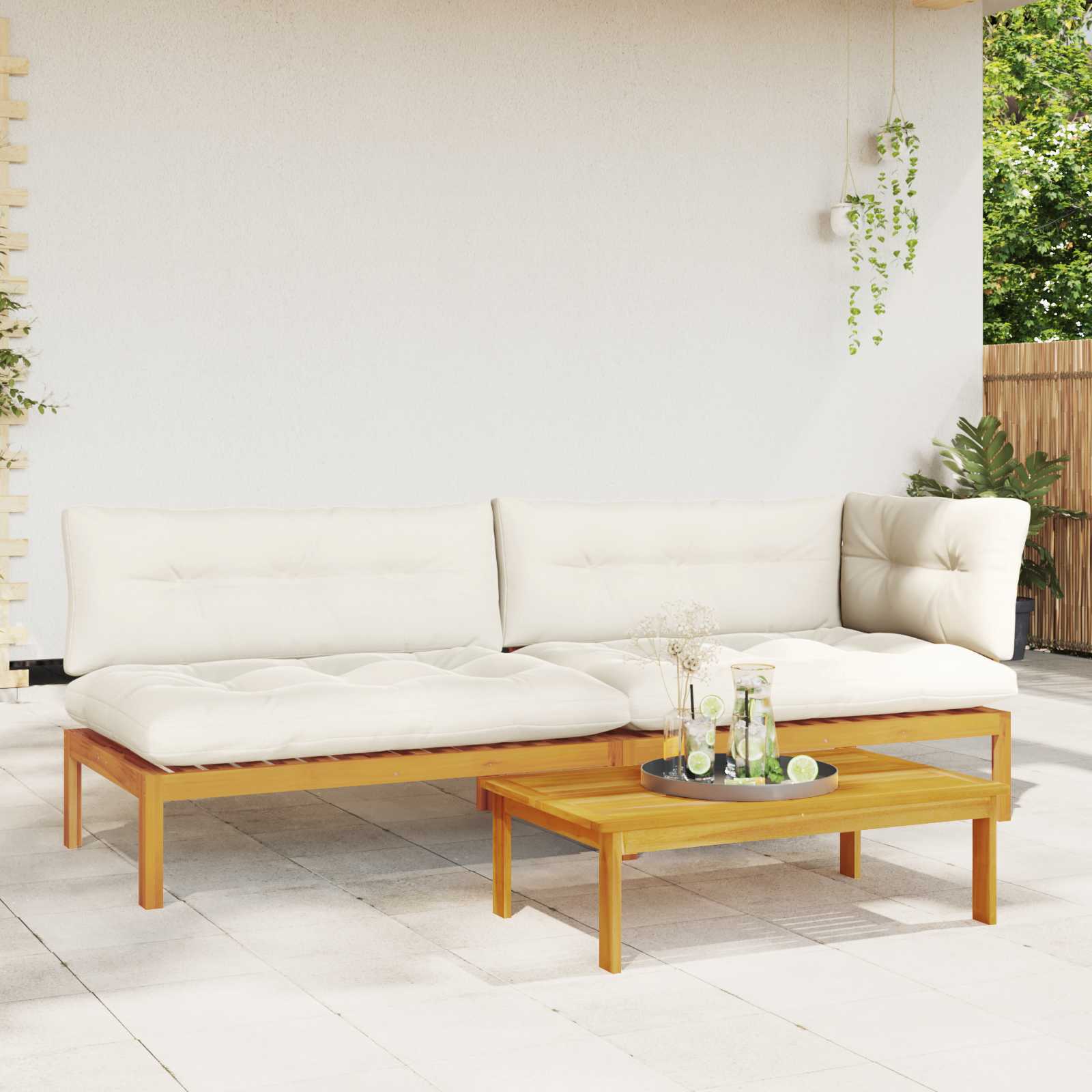 vidaXL 3 Stück Garten Pallet Sofa Einheiten Massivholz Akazie