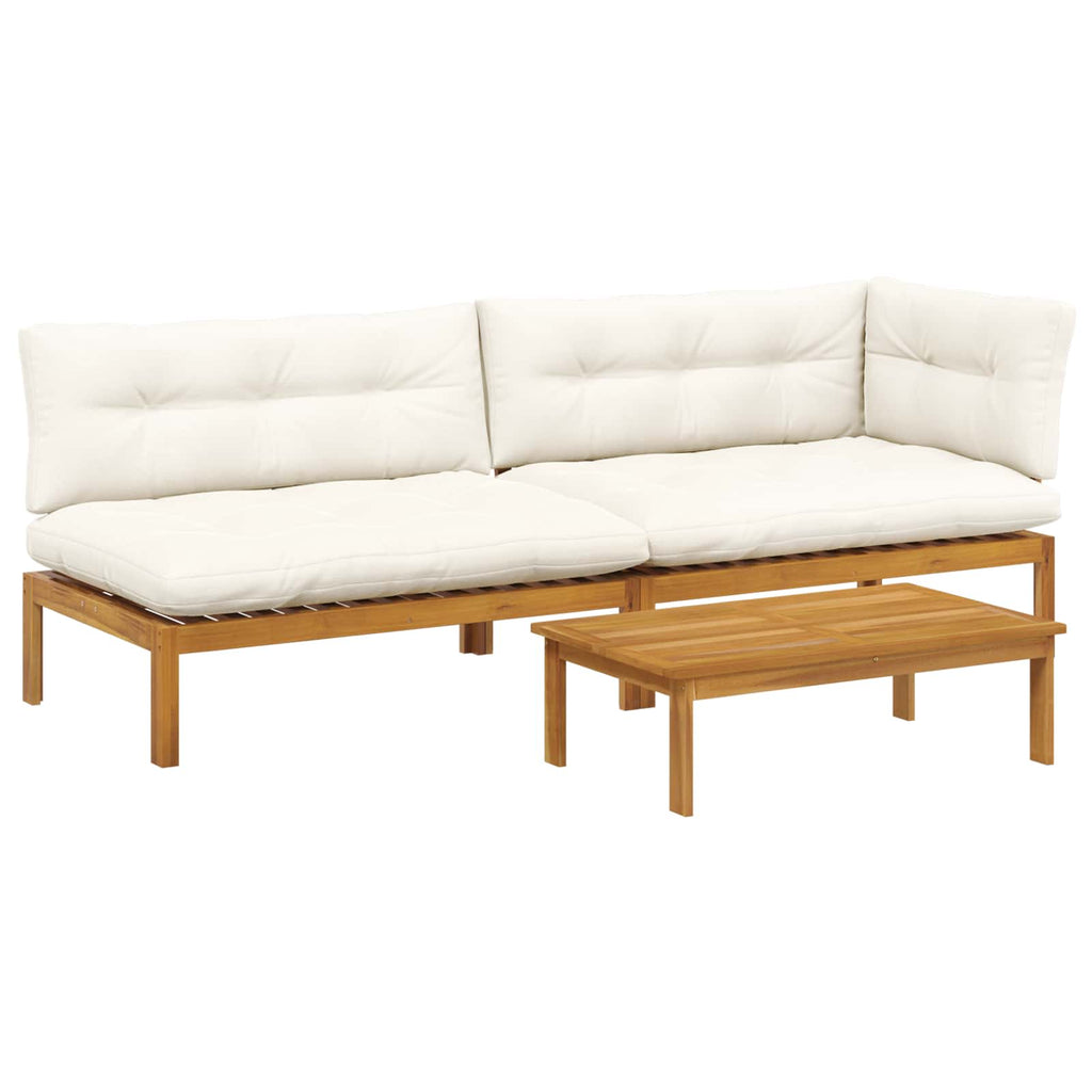 vidaXL 3 Stück Garten Pallet Sofa Einheiten Massivholz Akazie