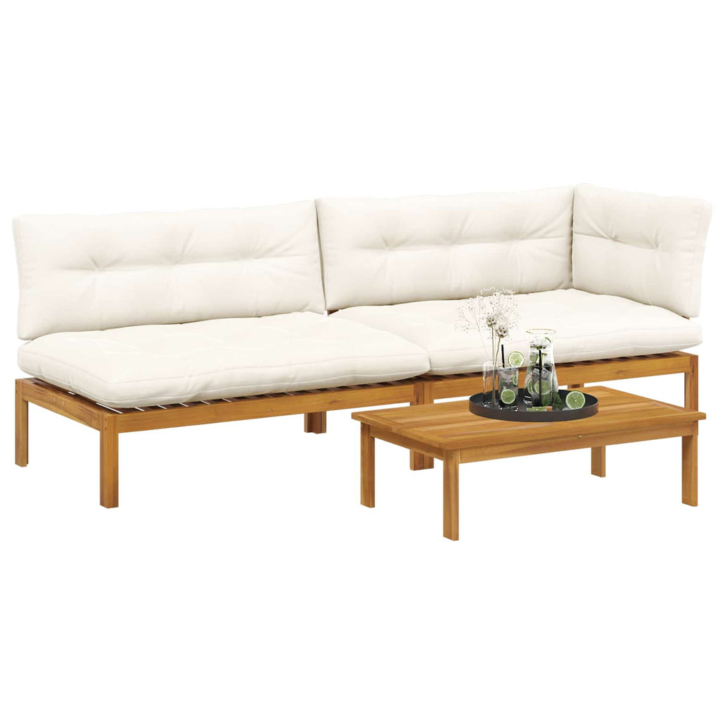 vidaXL 3 Stück Garten Pallet Sofa Einheiten Massivholz Akazie