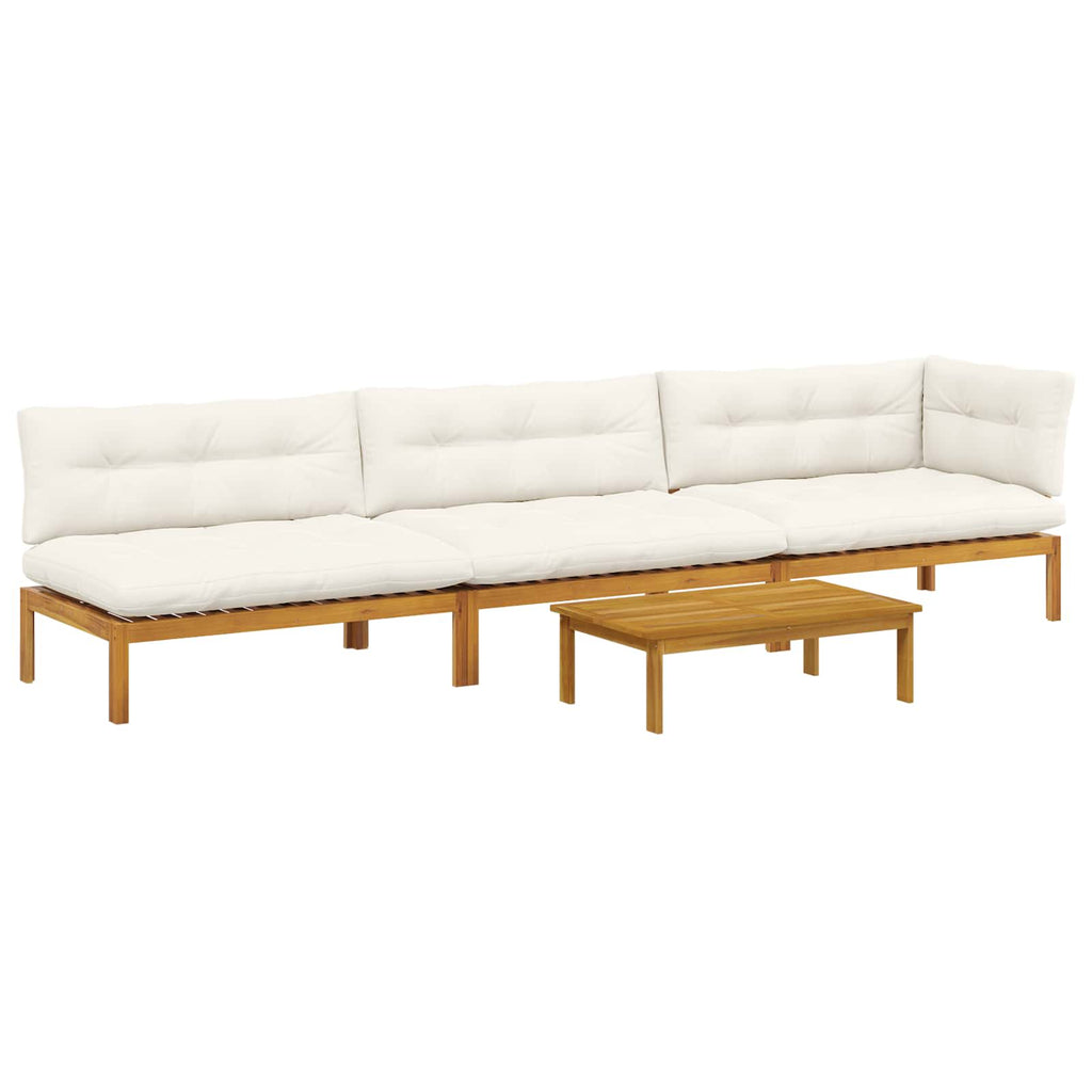 vidaXL 4 Stück Garten Pallet Sofa Einheiten Massivholz Akazie Natur