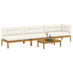 vidaXL 4 Stück Garten Pallet Sofa Einheiten Massivholz Akazie Natur