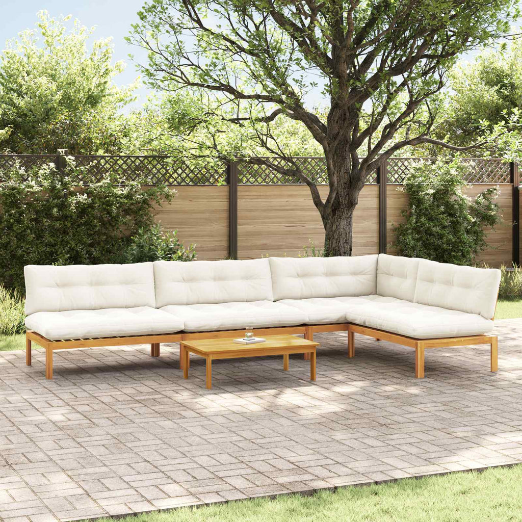 vidaXL 5 Stück Garten Pallet Sofa Einheiten Massivholz Akazie Natur