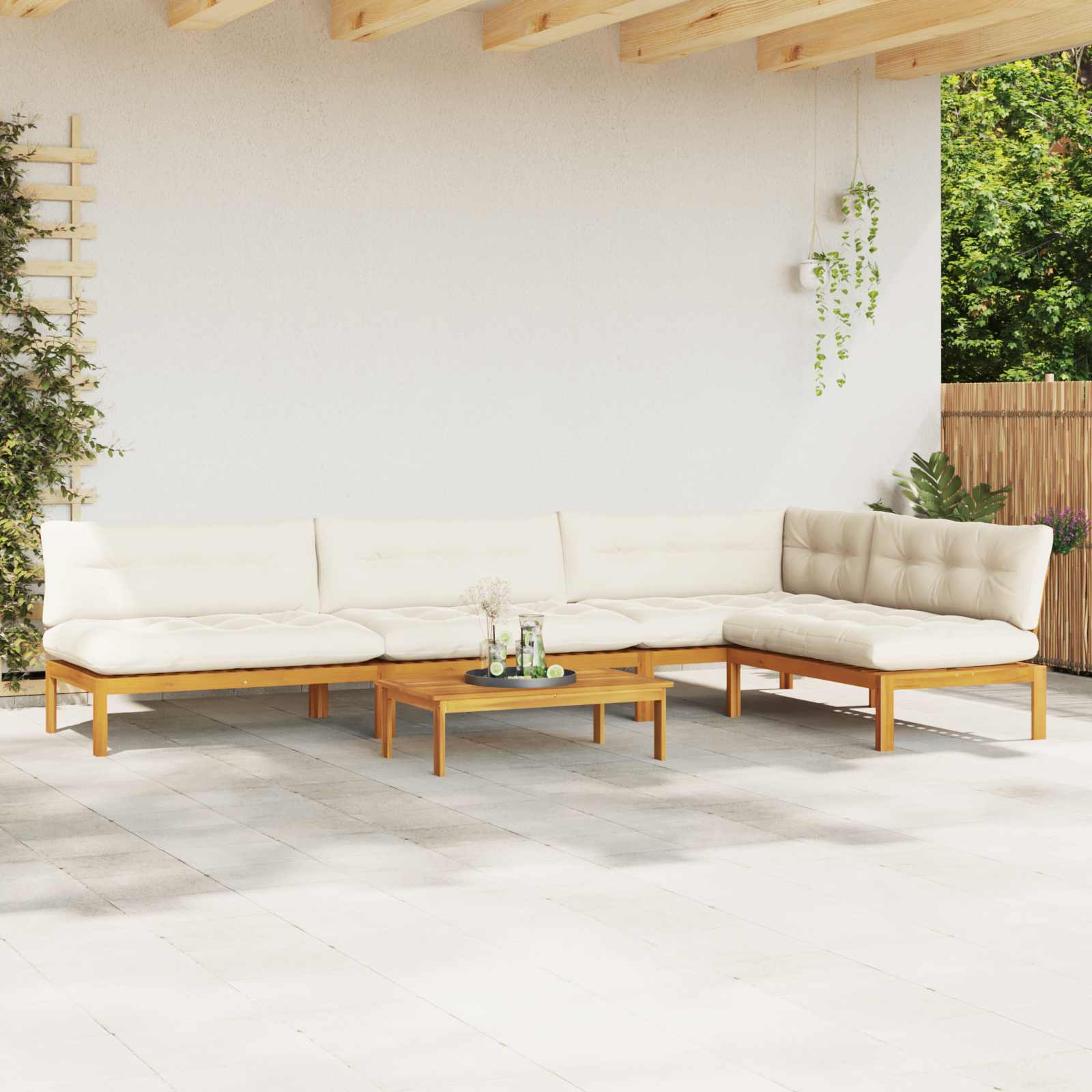 vidaXL 5 Stück Garten Pallet Sofa Einheiten Massivholz Akazie Natur