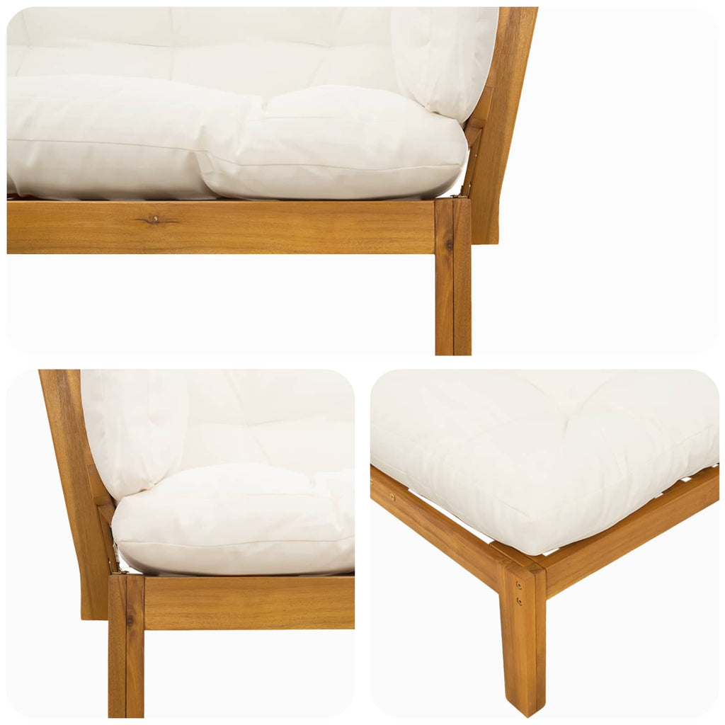vidaXL Garten Pallet Sofa Einheiten 2 Stück Natürlich und Cremweiß