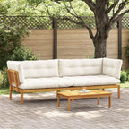 vidaXL Garten Pallet Sofa Einheiten 2 Stück Natürlich und Cremweiß