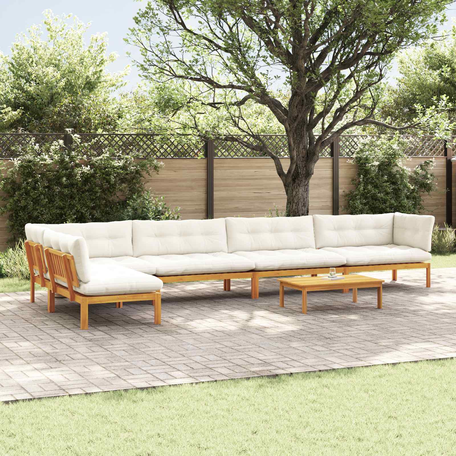 vidaXL 6 Stück Garten Pallet Sofa Einheiten Massivholz Akazie Natur