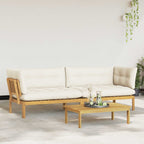 vidaXL Garten Pallet Sofa Einheiten 2 Stück Hellbraun und Cremeweiß