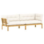 vidaXL Garten Pallet Sofa Einheiten 2 Stück Hellbraun und Cremeweiß