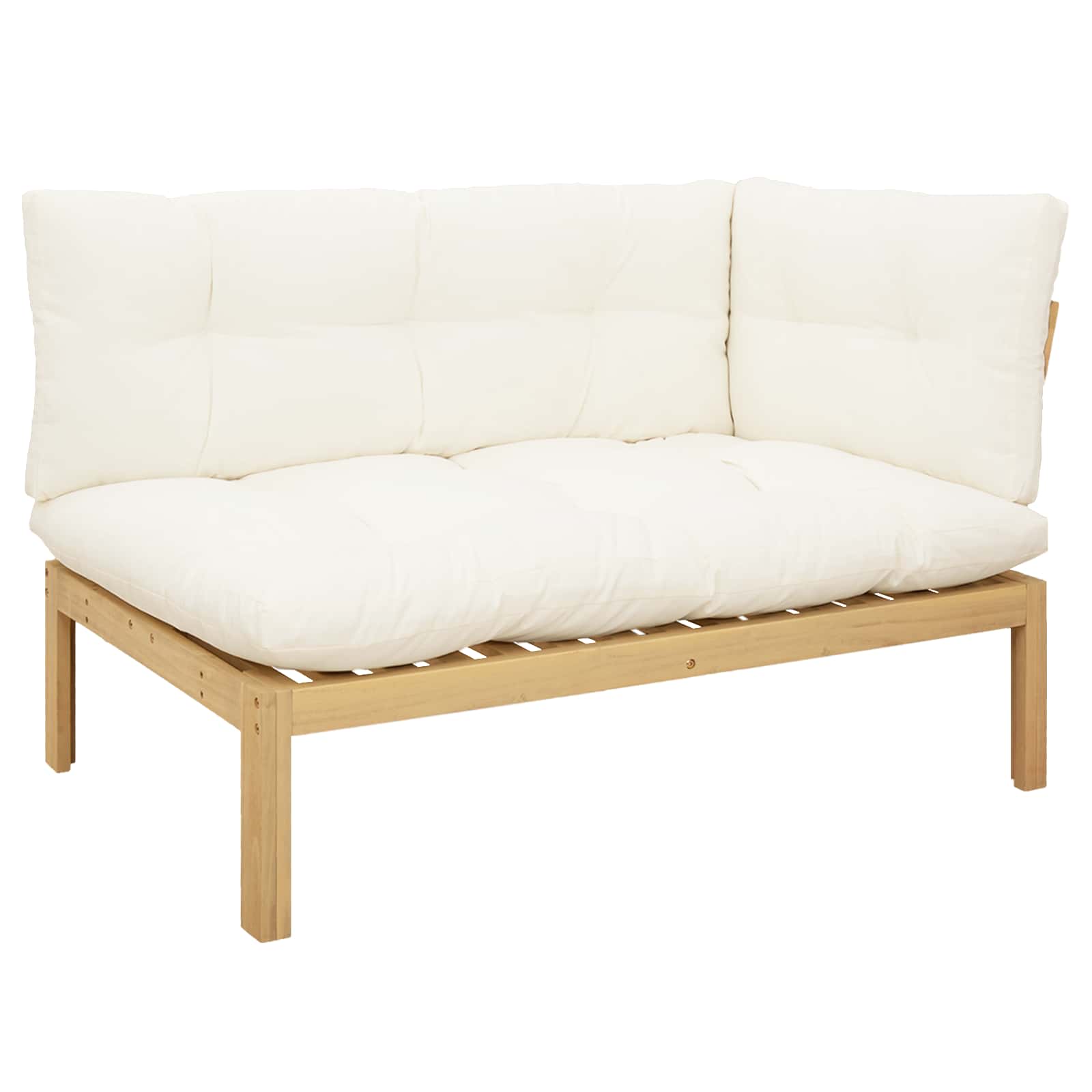 vidaXL Garten Pallet Sofa Einheiten 2 Stück Hellbraun und Cremeweiß