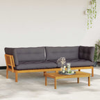 vidaXL Garten Pallet Sofa Einheiten 2 Stück Natürlich und Dunkelgrau