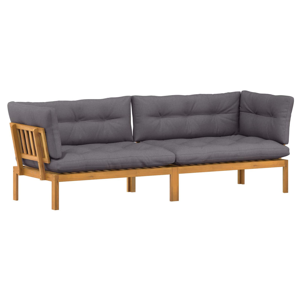 vidaXL Garten Pallet Sofa Einheiten 2 Stück Natürlich und Dunkelgrau