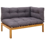vidaXL Garten Pallet Sofa Einheiten 2 Stück Natürlich und Dunkelgrau