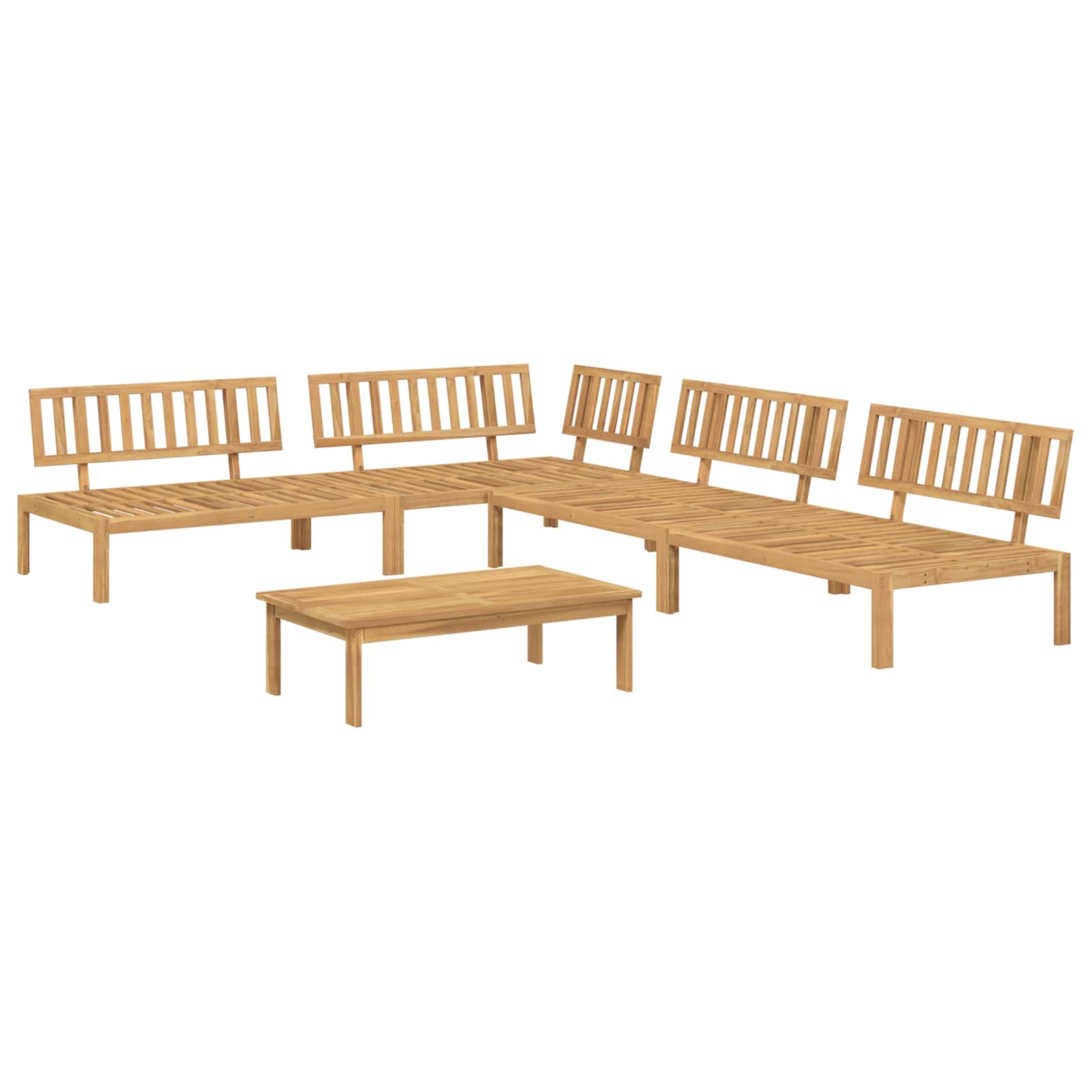 vidaXL Sofa Set mit Kissen Uni 5 pcs Anthrazit Massivholz Akazie