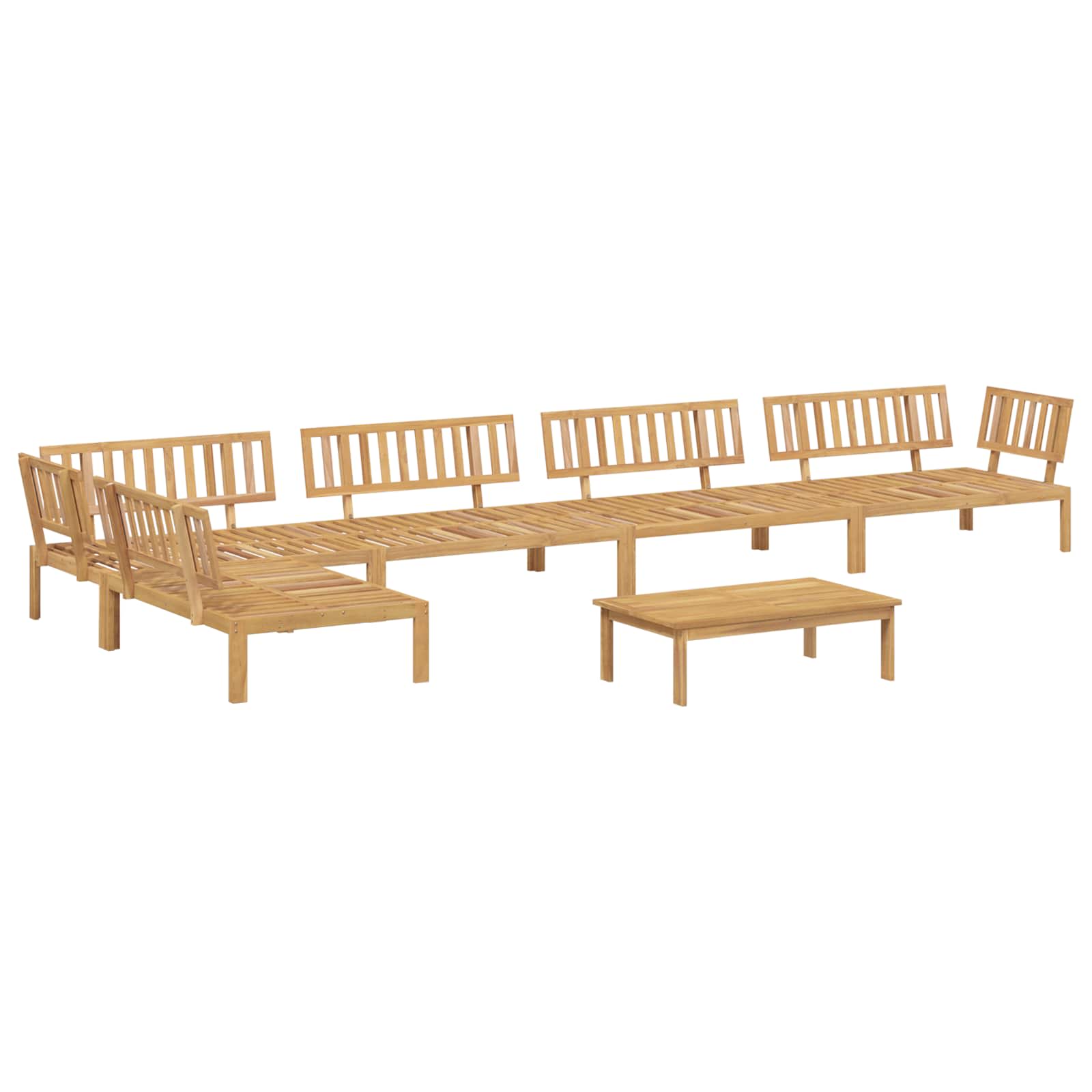 vidaXL Sofa Set mit Kissen Uni 6 pcs Anthrazit Massivholz Akazie