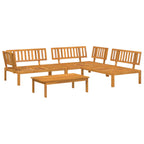 vidaXL Sofa Set 4 pcs Grau Massivholz Akazie