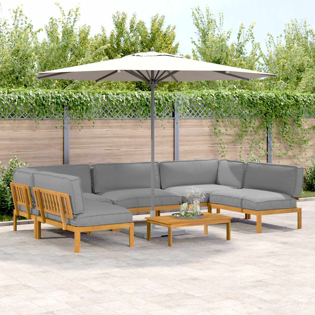 vidaXL Sofa Set 6 pcs Grau Massivholz Akazie