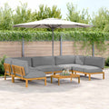 vidaXL Sofa Set 6 pcs Grau Massivholz Akazie