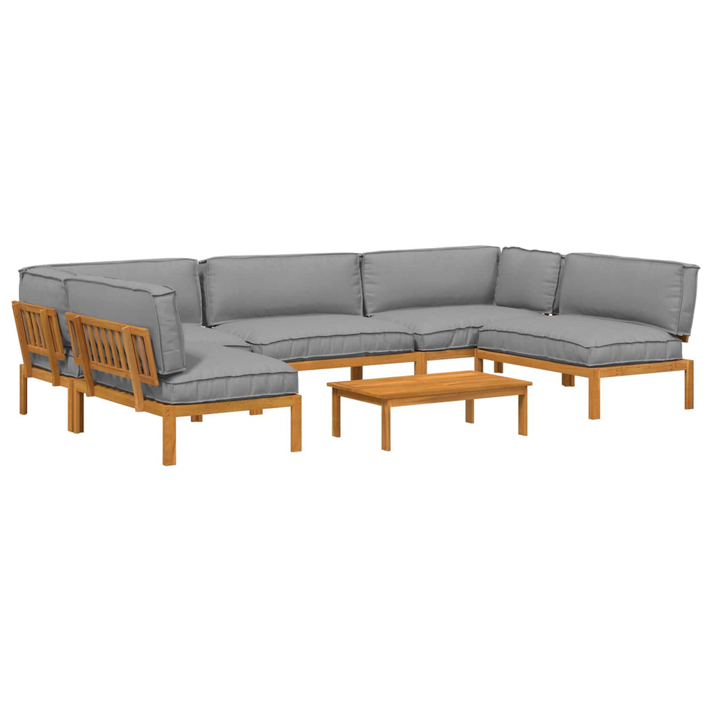 vidaXL Sofa Set 6 pcs Grau Massivholz Akazie