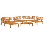vidaXL Sofa Set 6 pcs Grau Massivholz Akazie