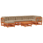 vidaXL Garten-Lounge-Set ARAKIL 8 pcs Wachsbraun Massives Kiefernholz