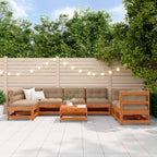vidaXL Garten-Lounge-Set 8 pcs Wachsbraun Massives Kiefernholz
