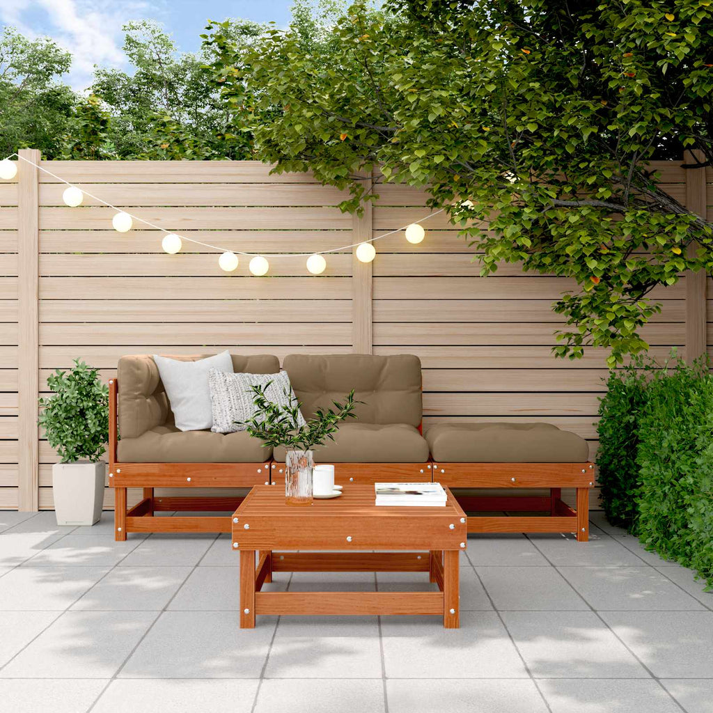 vidaXL Garten-Lounge-Set 4 pcs Wachsbraun Massives Kiefernholz