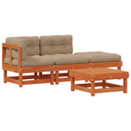 vidaXL Garten-Lounge-Set 4 pcs Wachsbraun Massives Kiefernholz