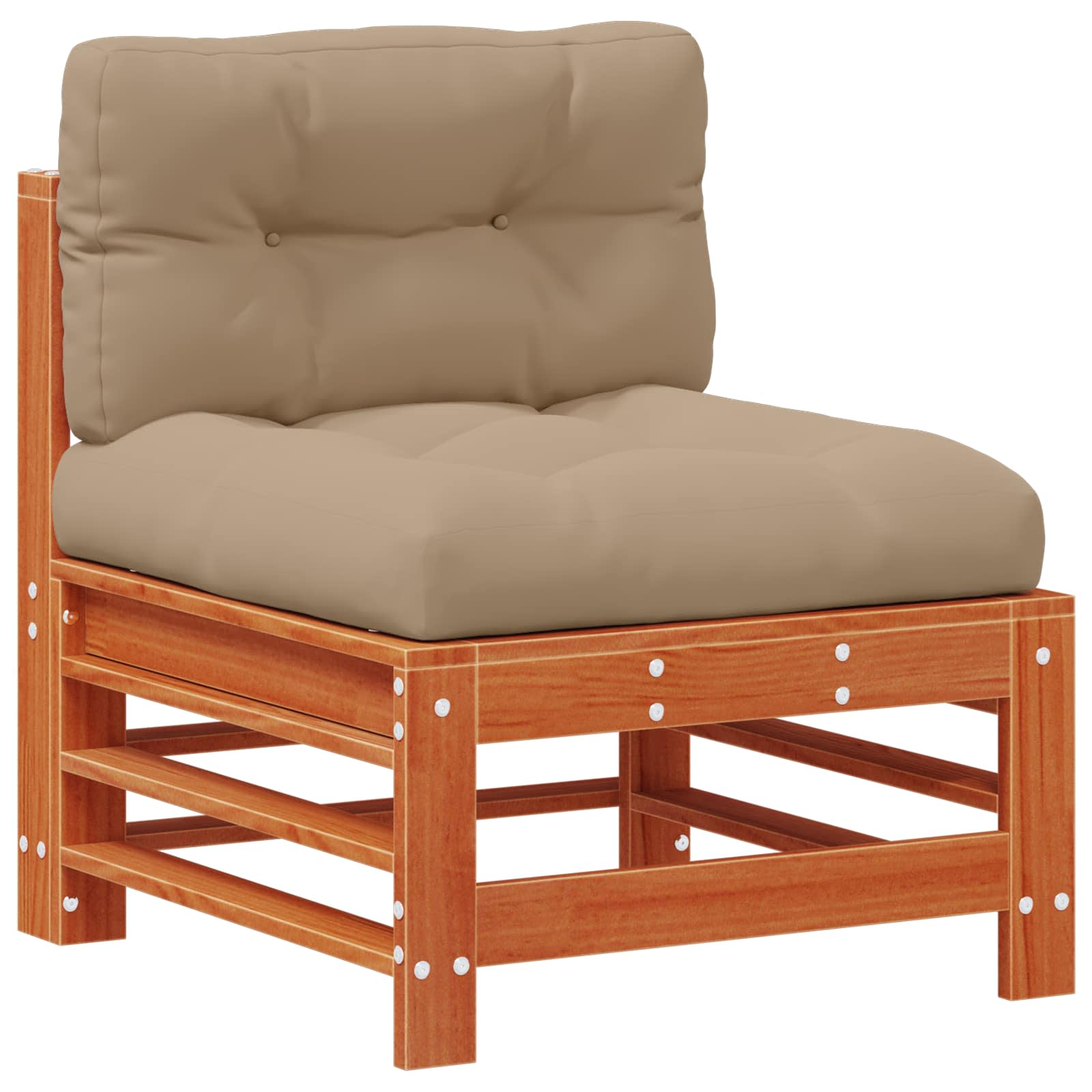 vidaXL Garten-Lounge-Set 3 pcs Wachsbraun Massives Kiefernholz