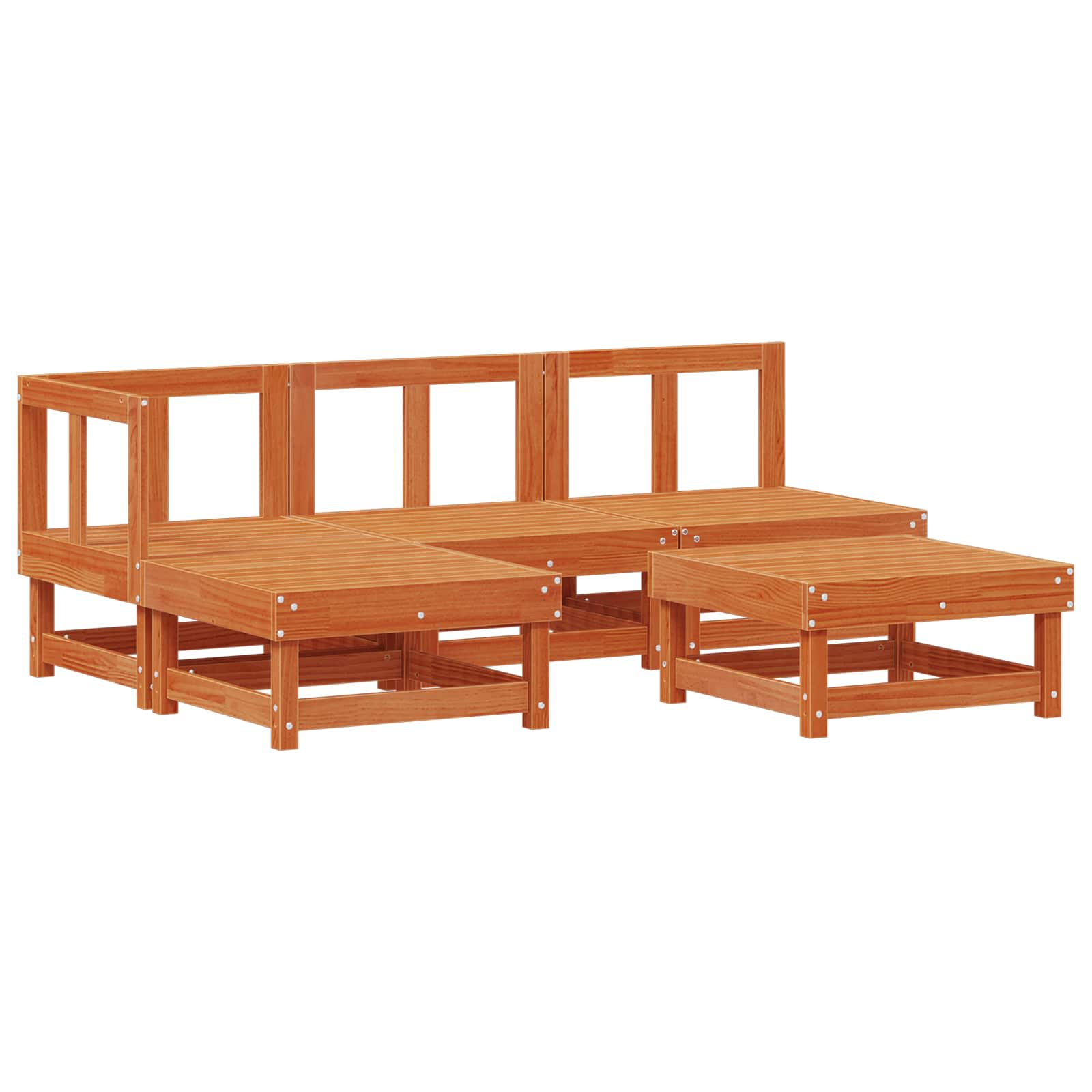vidaXL Garten-Lounge-Set 13 pcs Wachsbraun Massives Kiefernholz