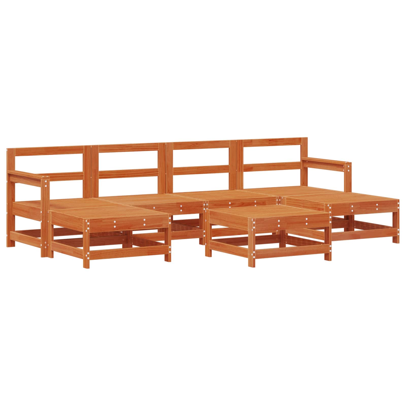 vidaXL Garten-Lounge-Set 7 pcs Wachsboden Kiefer Massives Kiefernholz