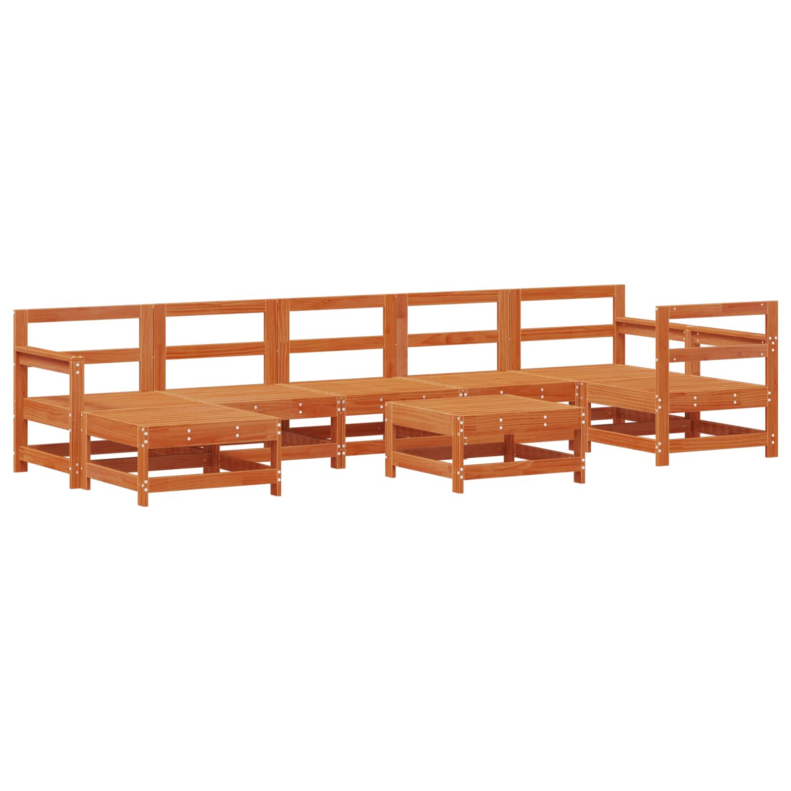 vidaXL Garten-Lounge-Set 8 pcs Wachsboden Kiefer Massives Kiefernholz