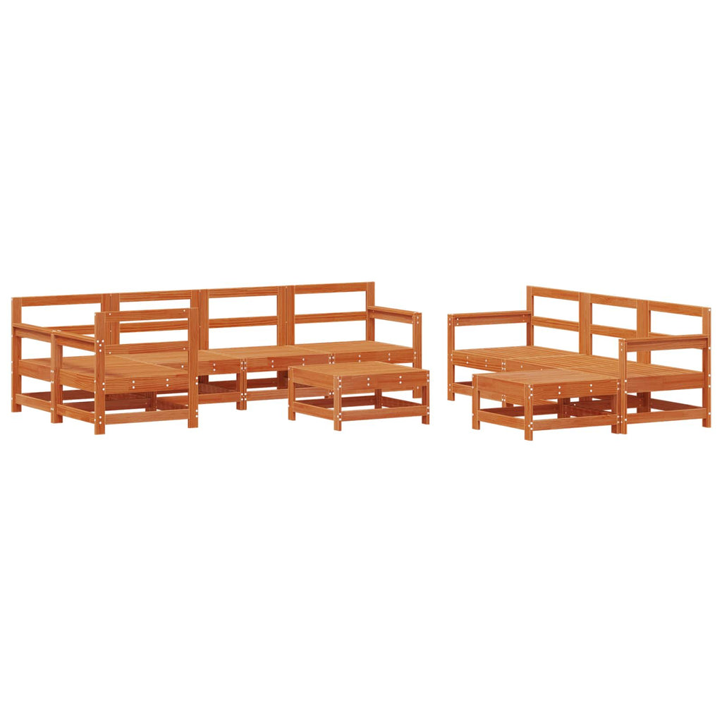vidaXL Garten-Lounge-Set 10 pcs Wachsboden Kiefer Massives Kiefernholz